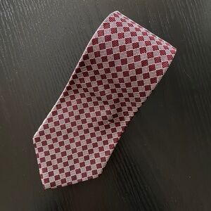 Lauren Ralph Lauren Men's 100% Silk Red, White, And Black Tie